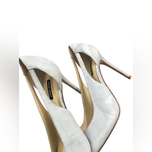 Nine West light blue suede‎ look cutout Favon pump heels size 12 brand new - Picture 13 of 14